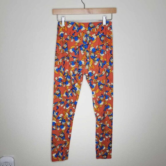 PICK 3 FOR $20 LuLaRoe x Disney Donald Duck Temper Red/Orange O/S Leggings - Picture 5 of 5
